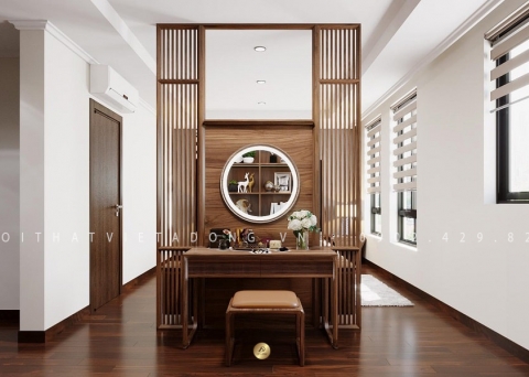 Bàn phấn gỗ óc chó BTD - 01